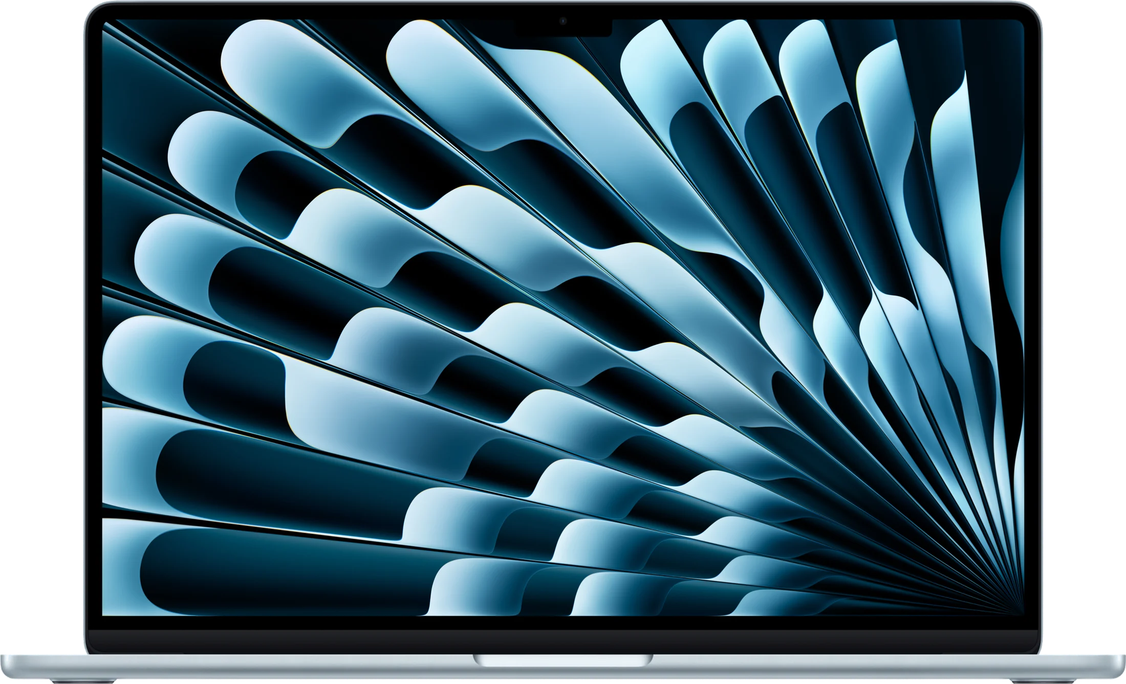 MacBook Air azul-céu aberto, visto de frente